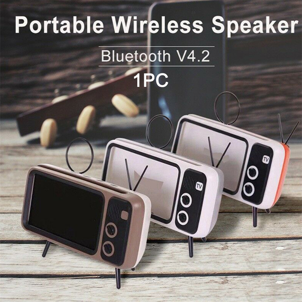 Stereo Bracket Mini Portable Bluetooth Speaker- Orange