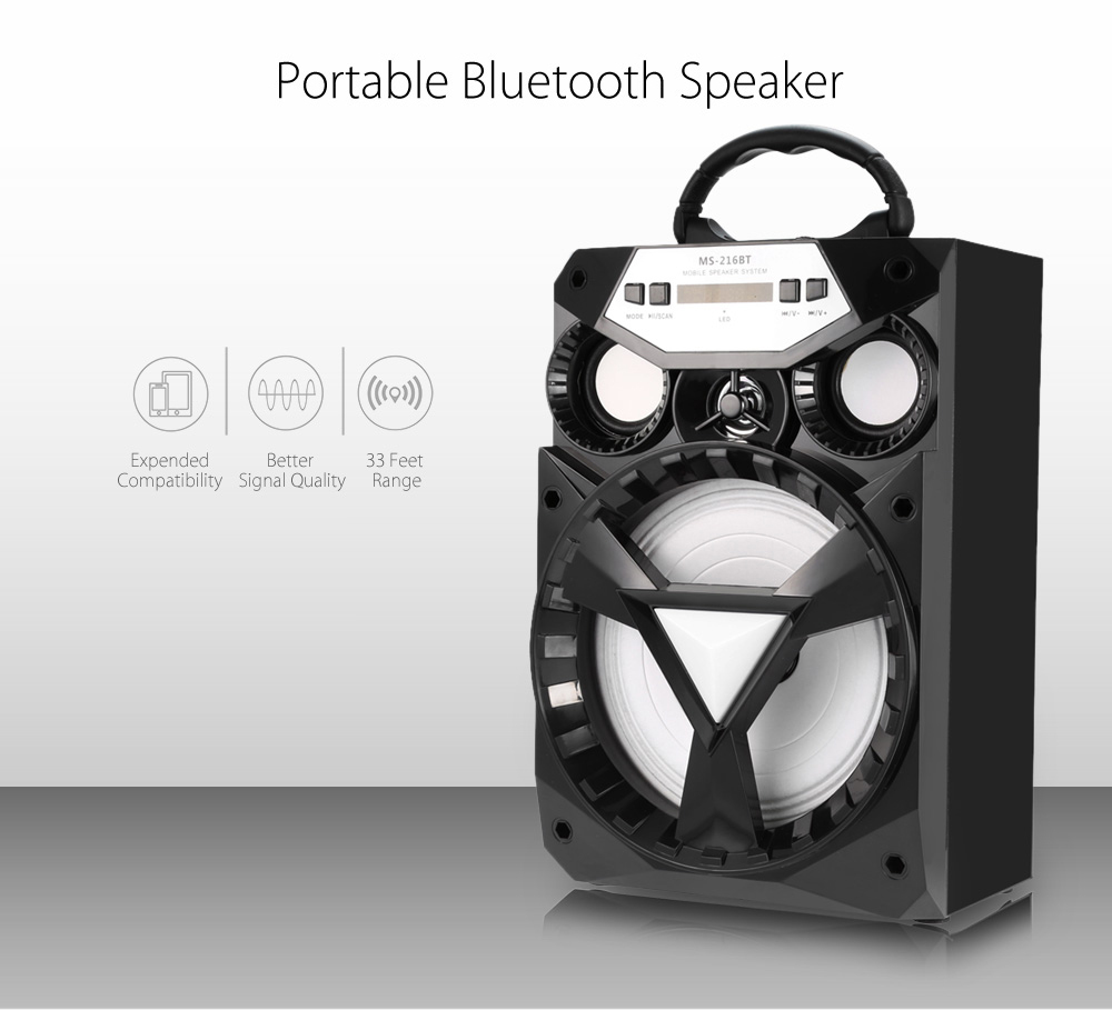 MS - 216BT Portable Bluetooth Speaker- Black