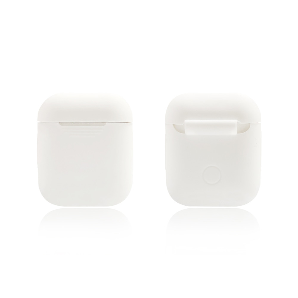 Soft Silicone Ultra Thin Cover Shockproof Holder for AirPods - White