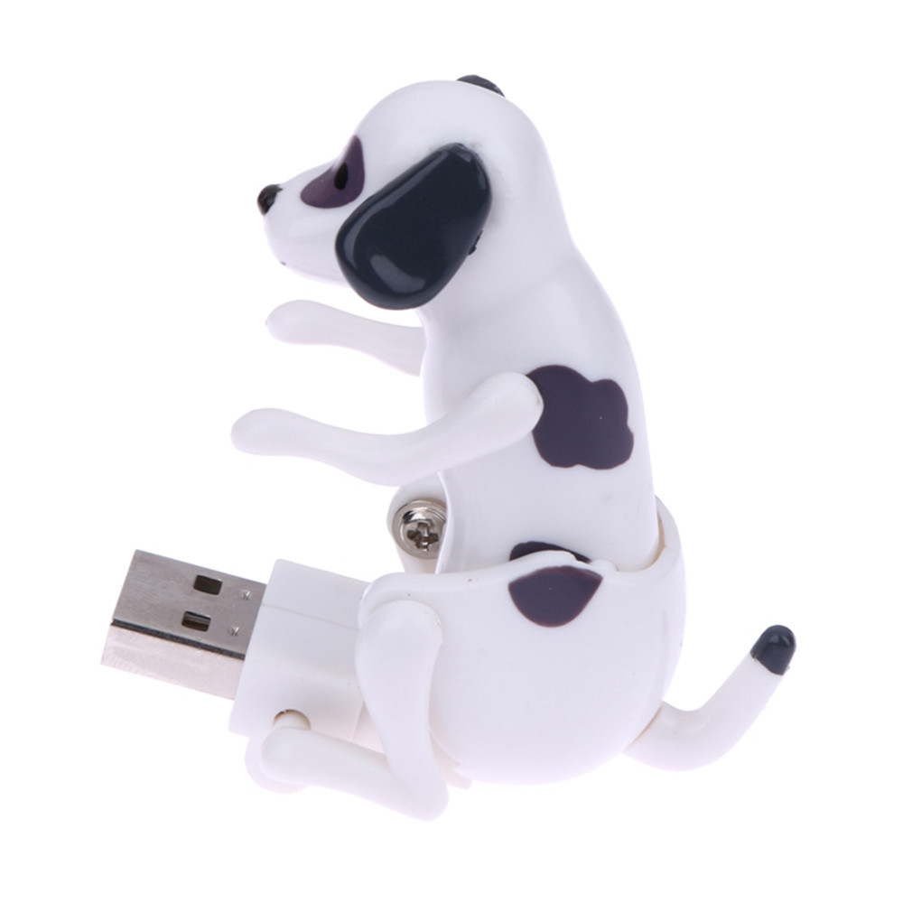 Creative USB Gadgets for PC Laptops Portable Funny Cute Pet Toy USB Humping Spot Dog- White