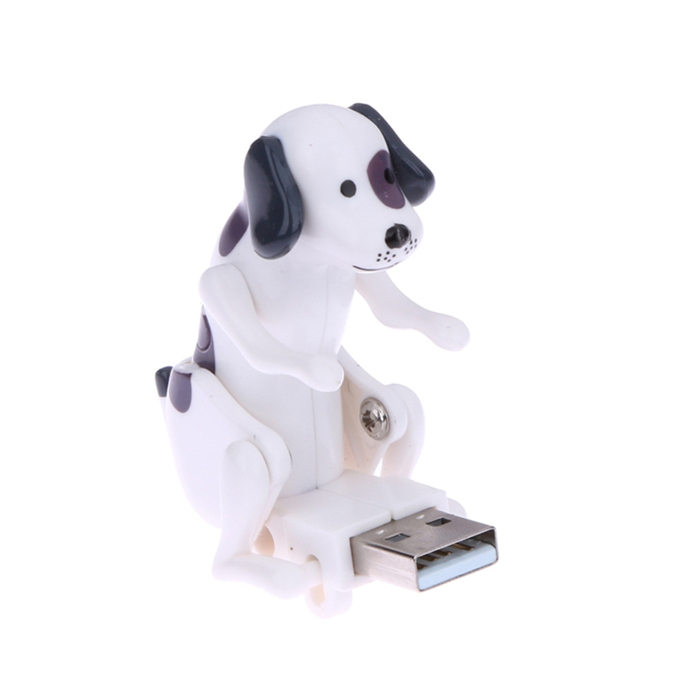 Creative USB Gadgets for PC Laptops Portable Funny Cute Pet Toy USB Humping Spot Dog- White