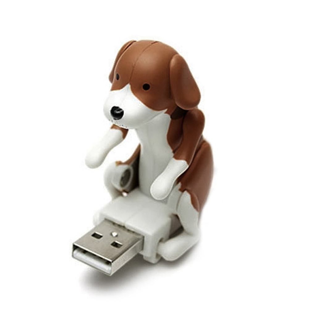 Creative USB Gadgets for PC Laptops Portable Funny Cute Pet Toy USB Humping Spot Dog- White