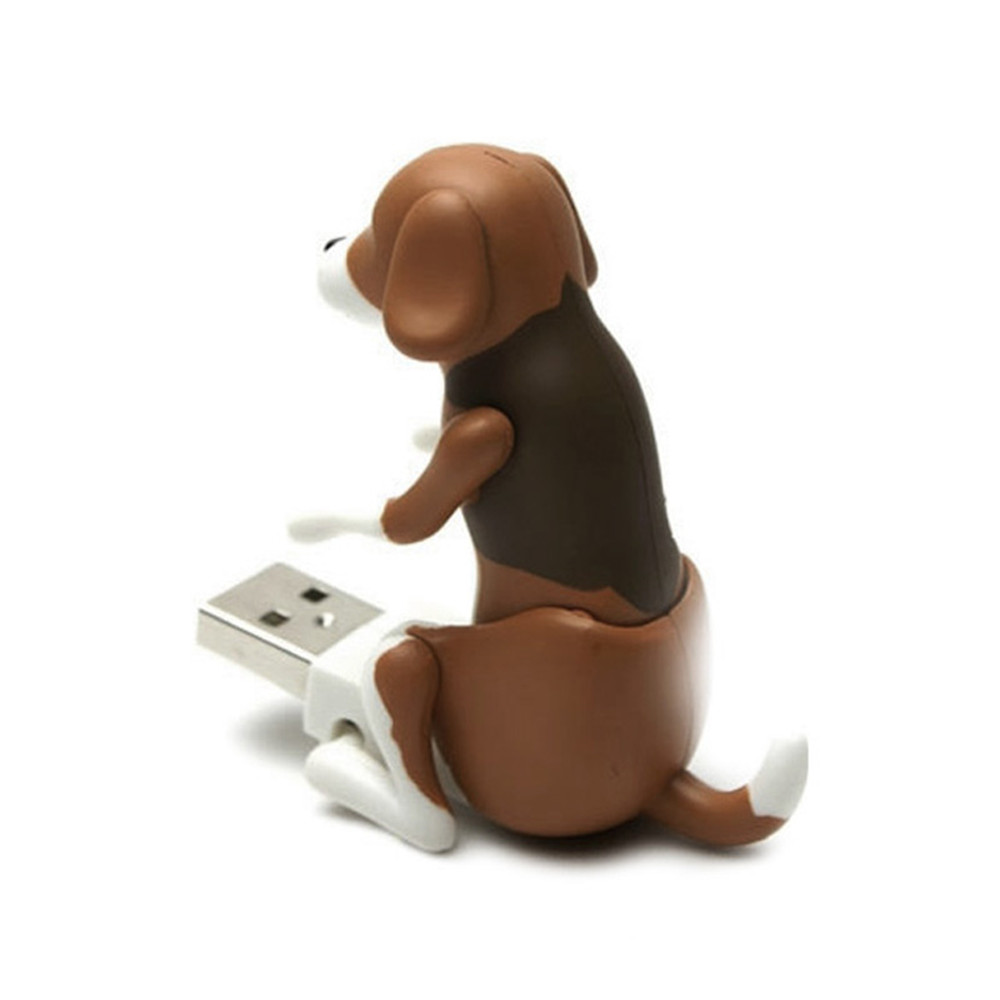 Creative USB Gadgets for PC Laptops Portable Funny Cute Pet Toy USB Humping Spot Dog- White